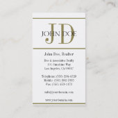 不動産仲介業者の印の金ゴールドはW/Wを縞で飾ります 名刺 (裏面)