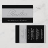 不動産仲介業者の原稿の銀の旗 名刺 (正面/裏面)