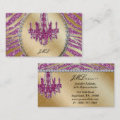 不動産仲介業者の名刺のシマウマのグリッターのシャンデリア 名刺 (正面/裏面)