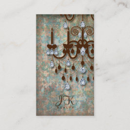 不動産仲介業者の名刺のヴィンテージのダマスク織のシャンデリア 名刺