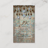 不動産仲介業者の名刺のヴィンテージのダマスク織のシャンデリア 名刺 (裏面)