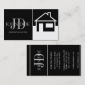 不動産仲介業者の家かペーパー黒いプラチナ 名刺 (正面/裏面)