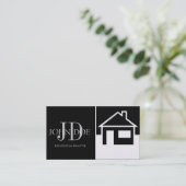 不動産仲介業者の家かペーパー黒いプラチナ 名刺 (スタンド正面)