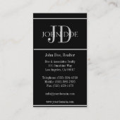 不動産仲介業者の家かペーパー黒いプラチナ 名刺 (裏面)