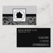 不動産仲介業者の専門のダマスク織の家 名刺 (正面/裏面)