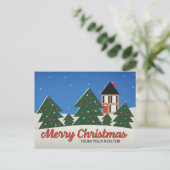 不動産仲介業者の木々から飾のクリスマス シーズンポストカード (スタンド正面)