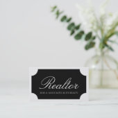 不動産仲介業者の白い原稿の/Blackのプラク 名刺 (スタンド正面)