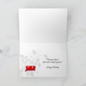 不動産仲介業者の誕生日おもしろいレッドホワイトホームインテリア カード (内部)