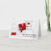 不動産仲介業者の誕生日おもしろいレッドホワイトホームインテリア カード (正面)