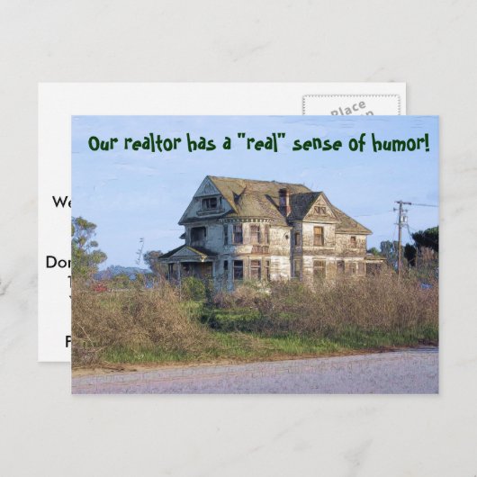 不動産仲介業者の転居感のある住所 案内ポストカード (正面/裏面)