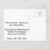 不動産仲介業者の転居感のある住所 案内ポストカード (裏面)