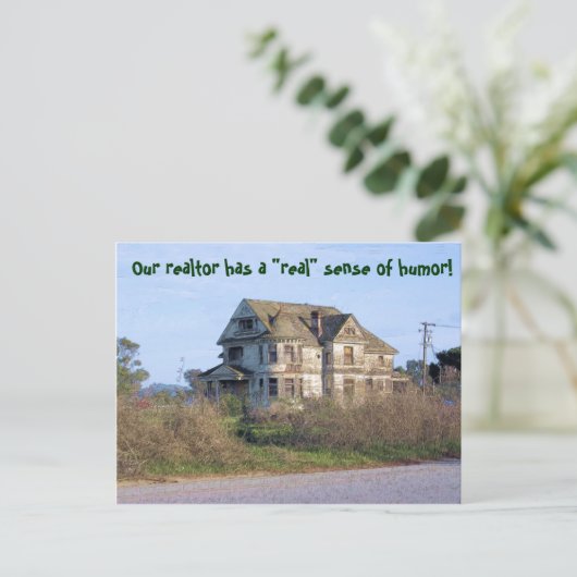 不動産仲介業者の転居感のある住所 案内ポストカード (スタンド正面)