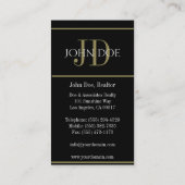 不動産仲介業者の金ゴールドの家かペーパー黒 名刺 (裏面)