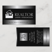 不動産仲介業者の銀製の金属の金属ボーダー 名刺 (正面/裏面)