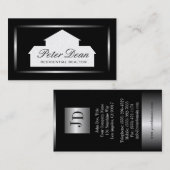 不動産仲介業者の銀製の金属の金属ボーダー 名刺 (正面/裏面)