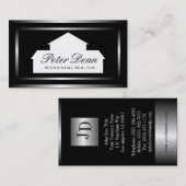 不動産仲介業者の銀製の金属の金属ボーダー 名刺 (正面/裏面)