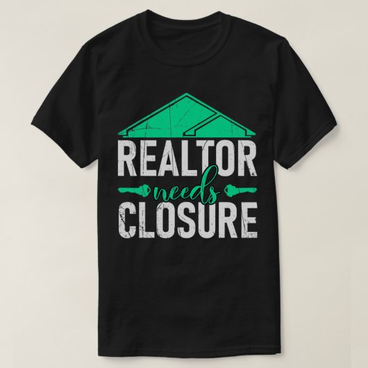 不動産仲介業者は閉鎖実在領地 Tシャツ (デザイン正面)