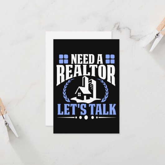 不動産仲介業者は?不動産代理店売実在りと話そう カード (正面/裏面インサイチュ)