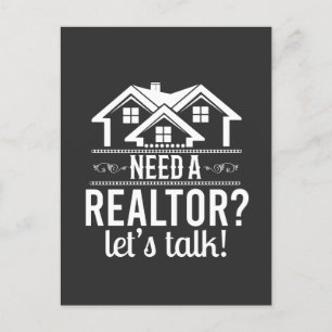 不動産仲介業者は?Let's Talk 実在 Estate Agent Card ポストカード