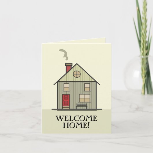 不動産仲介業者へようこそ新しいホームのお客様への感謝 カード (正面)