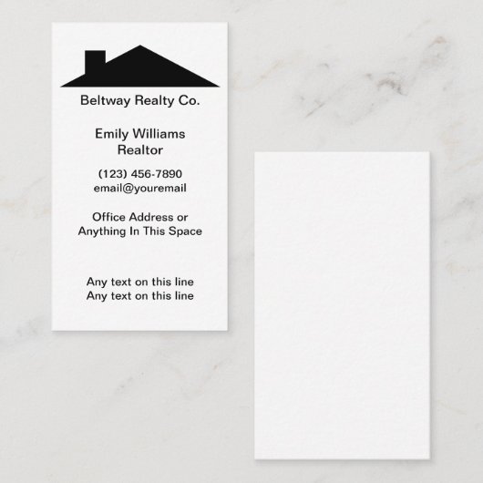 不動産仲介業者またはホームサービス名刺 名刺 (正面/裏面)