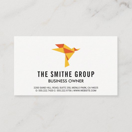 不動産仲介業者アイコン折り紙バードアイコン 名刺 (正面)