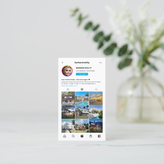 不動産仲介業者インモダンスタグラム実在エステートモノグラム 名刺 (スタンド正面)