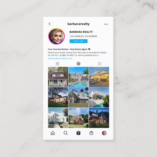 不動産仲介業者インモダンスタグラム実在エステートモノグラム 名刺 (正面)