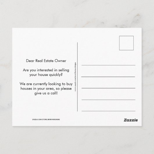 不動産仲介業者ウィー買ハウス ポストカード (裏面)