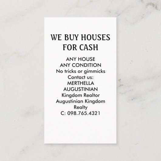 不動産仲介業者ウィー買ハウス 名刺 (裏面)