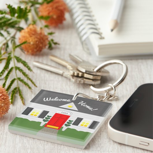 不動産仲介業者ウェルカムホームカワイニューホームキーチェーン キーホルダー (正面右)