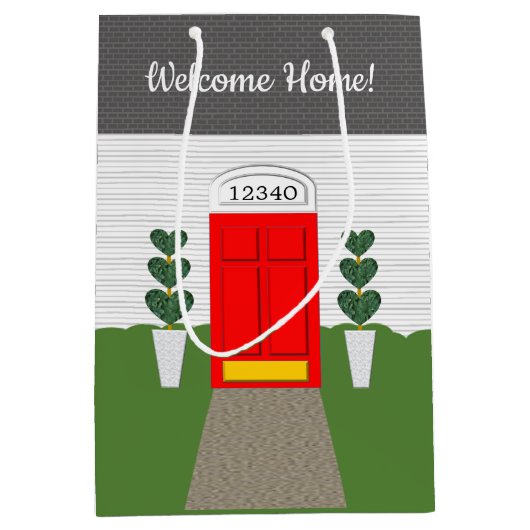 不動産仲介業者ウェルカムホームカワイニューホーム抱き枕 ミディアムペーパーバッグ (正面)