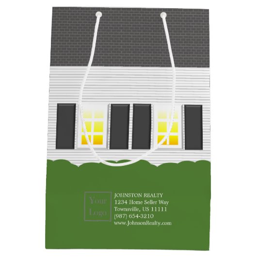 不動産仲介業者ウェルカムホームカワイニューホーム抱き枕 ミディアムペーパーバッグ (裏面)