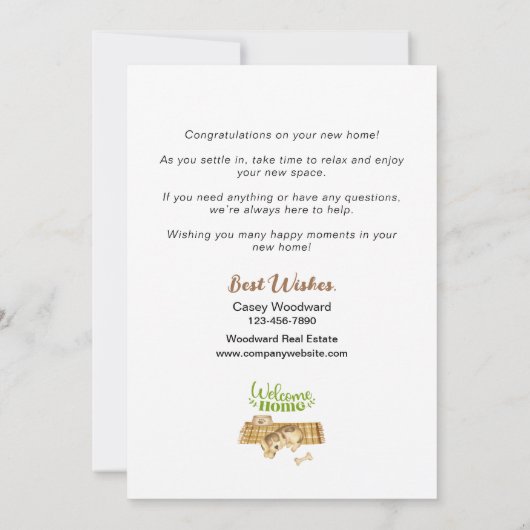 不動産仲介業者ウェルカムホームクライアント新しいホーム カード (裏面)