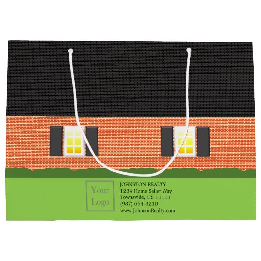 不動産仲介業者ウェルカムホームブリックニューホーム ラージペーパーバッグ (裏面)