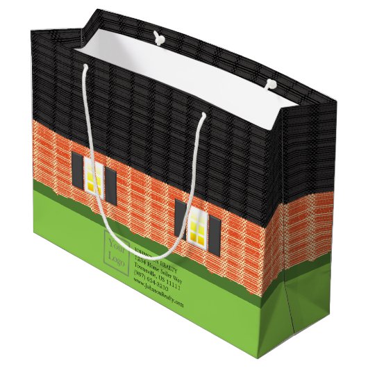 不動産仲介業者ウェルカムホームブリックニューホーム ラージペーパーバッグ (裏面アングル)