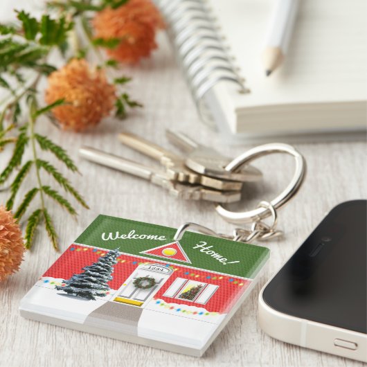 不動産仲介業者ウェルカムホームホリデーニューホームキーチェーン キーホルダー (正面右)