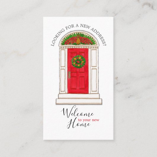 不動産仲介業者ウェルカムホームレッドドアフォト名刺 名刺 (正面)