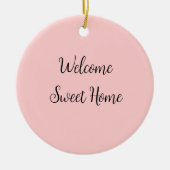 不動産仲介業者ウェルカムホーム引っ越し祝いパーティー名前の追加te セラミックオーナメント (正面)