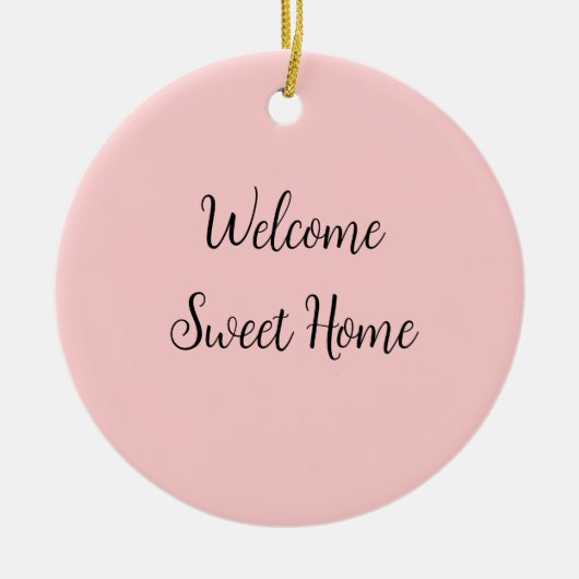 不動産仲介業者ウェルカムホーム引っ越し祝いパーティー名前の追加te セラミックオーナメント (正面)