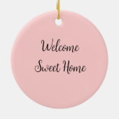 不動産仲介業者ウェルカムホーム引っ越し祝いパーティー名前の追加te セラミックオーナメント (裏面)