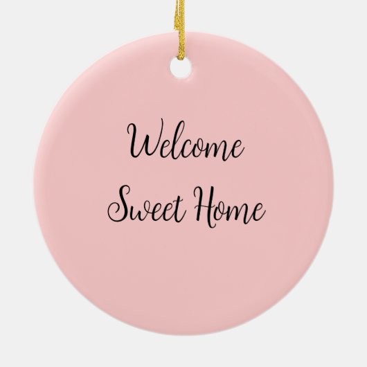 不動産仲介業者ウェルカムホーム引っ越し祝いパーティー名前の追加te セラミックオーナメント (裏面)