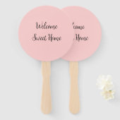 不動産仲介業者ウェルカムホーム引っ越し祝いパーティー名前の追加te ハンドファン (正面&裏面)