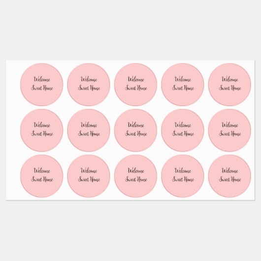 不動産仲介業者ウェルカムホーム引っ越し祝いパーティー名前の追加te ラベル (シート)