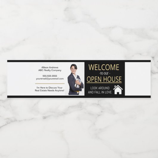 不動産仲介業者ウォーターボトルラベル ペットボトルラベル (シングルラベル)