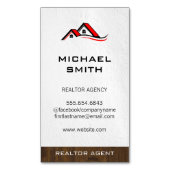 不動産仲介業者ウッドトリム | ホームルーフトップ マグネット名刺 (正面縦)