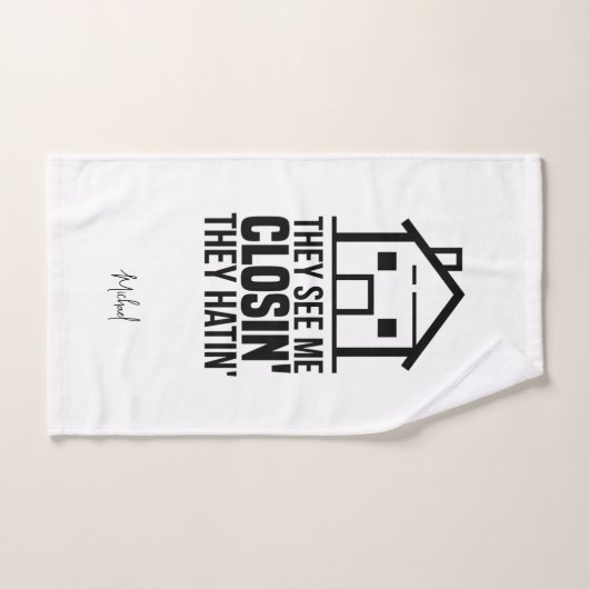 不動産仲介業者エステートエージェントブラグガパーソナライズされたグ ハンドタオル (ハンドタオル)