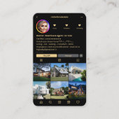 不動産仲介業者エレガントIG黒モダン実在不動産業者 名刺 (正面)