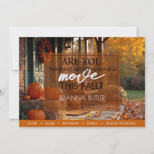不動産仲介業者エージェント実在秋エステート農業はがき シーズンカード (正面)