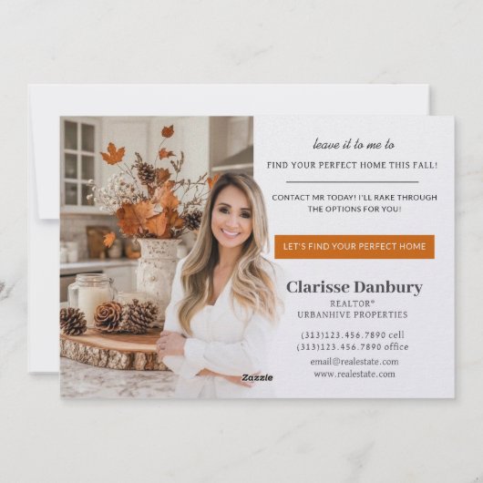 不動産仲介業者エージェント実在秋エステート農業はがき シーズンカード (裏面)